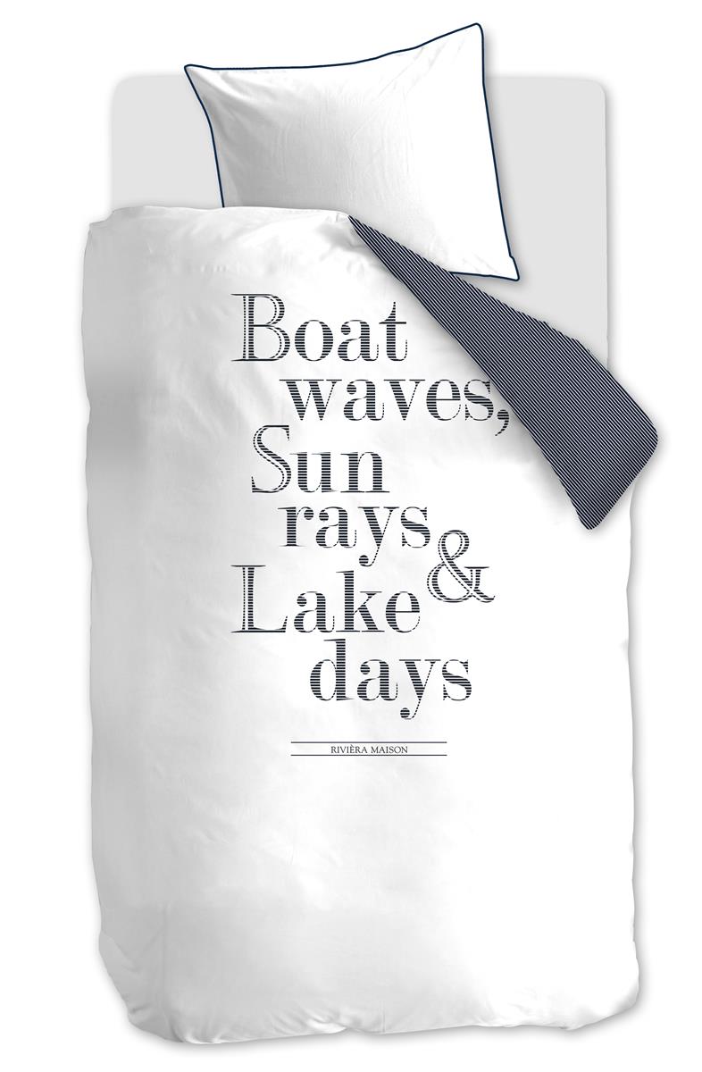 Riviera Maison dekbedovertrek Lake Days - 140x200/220 cm - marineblauw