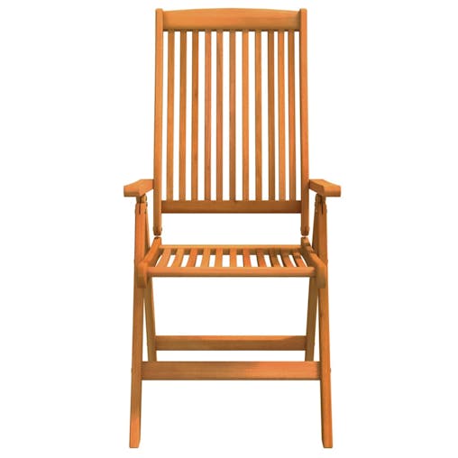 NNEVL Folding Garden Chairs 2 pcs Solid Wood Eucalyptus