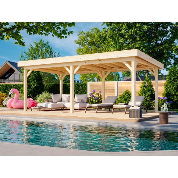 Pavillon »Lenna«, BxHxT: 588 x 245 x 300 cm, Grau