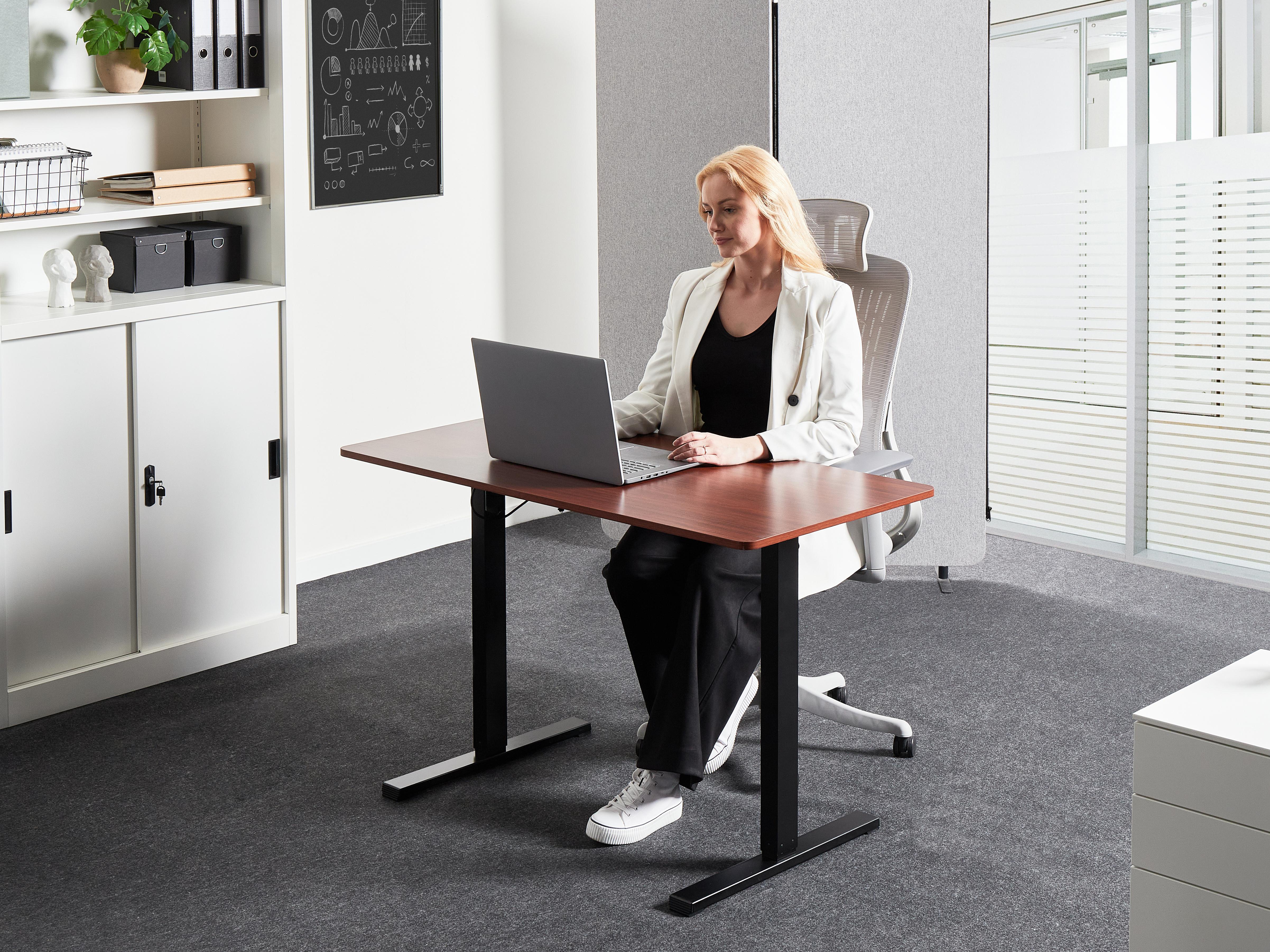 Electric Adjustable Standing Desk TAVARES Brown/ Black 120 cm 60 cm