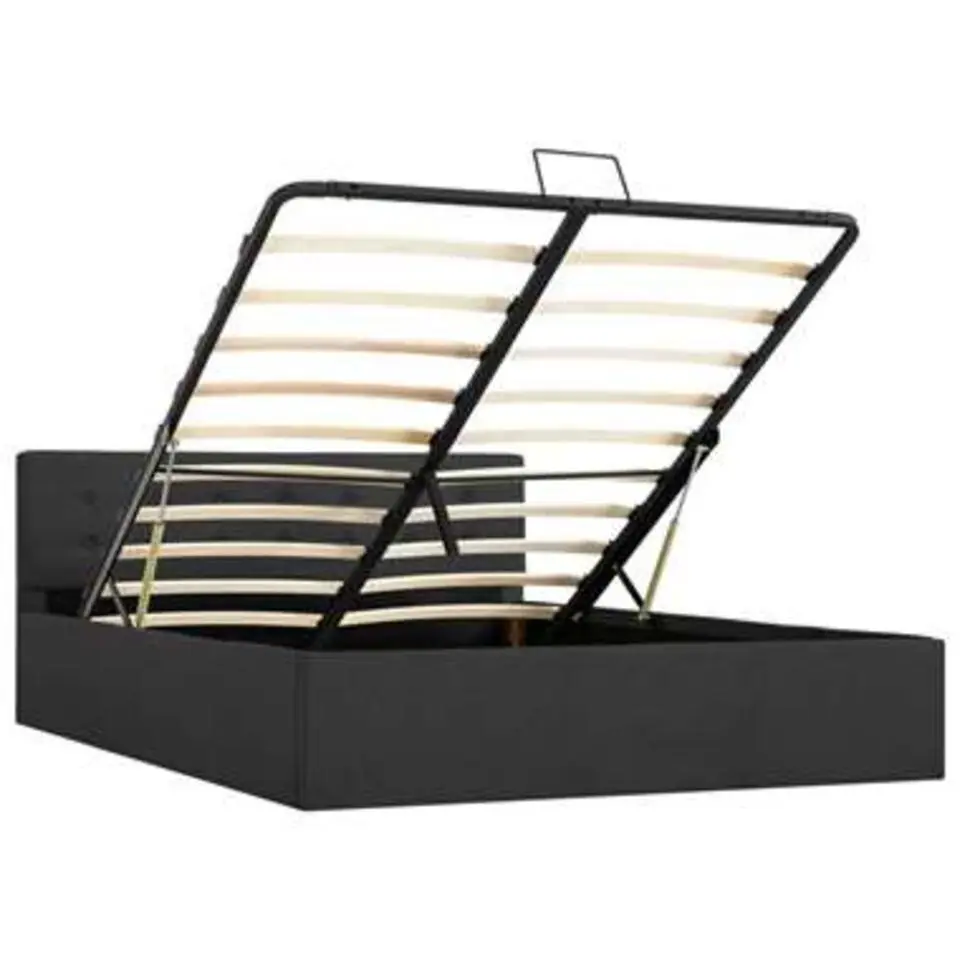 vidaXL - Bed met opbergruimte - Hydraulische - Donkergrijs - Stof - 140x200 cm