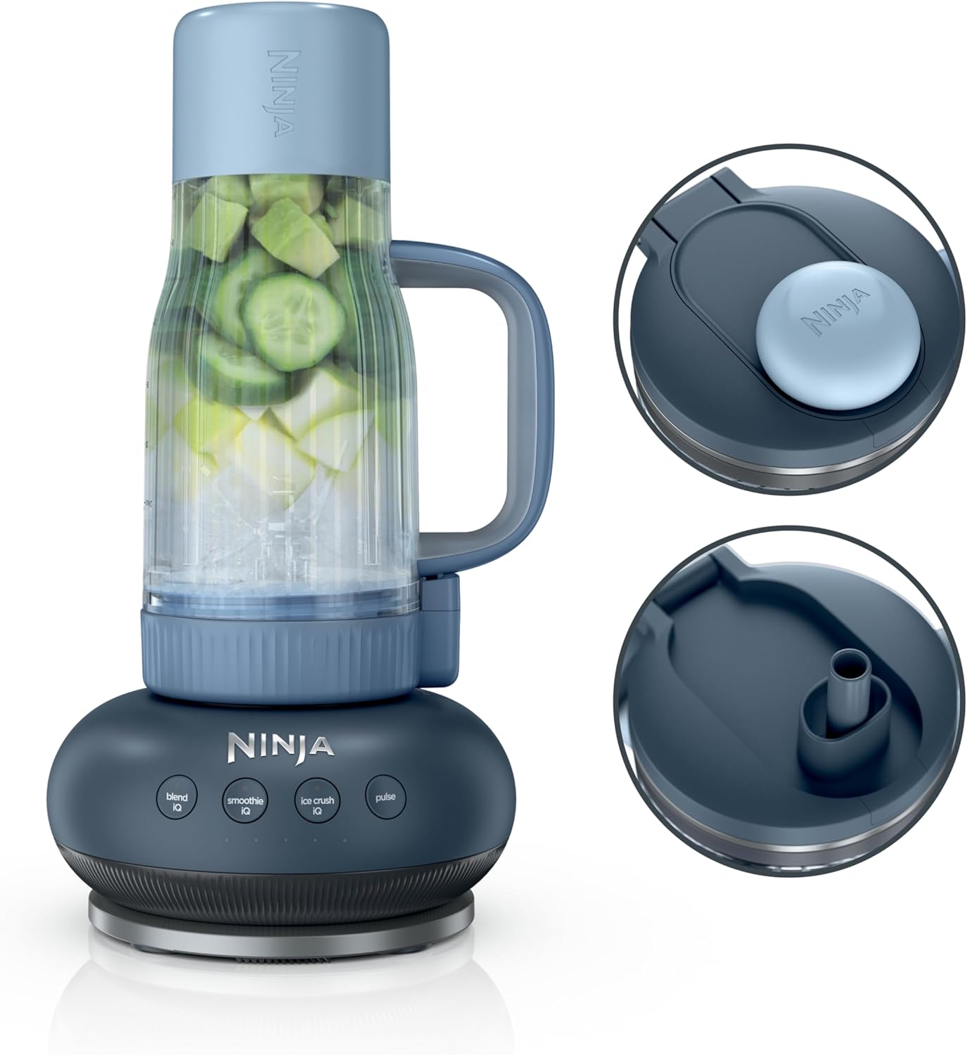 Ninja Blendboss™ | Personal Blender for Smoothies & Frozen Drinks | 26oz Travel Tumbler with LeakProof Lid, Chug Spout & Detachable Straw | Auto-iQ Technology | Cyberspace | DB351CY