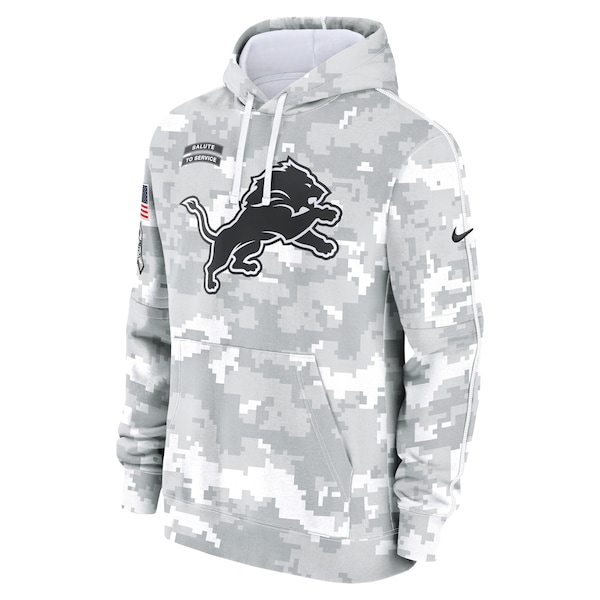 Detroit Lions Nike 2024 Salute to Service Club Fleece Pullover Hoodie - Arctic Camo