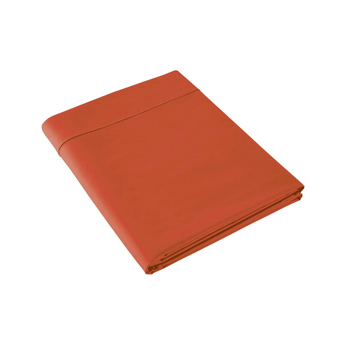 VEXIN - Drap plat coton terracotta uni 180x290 cm