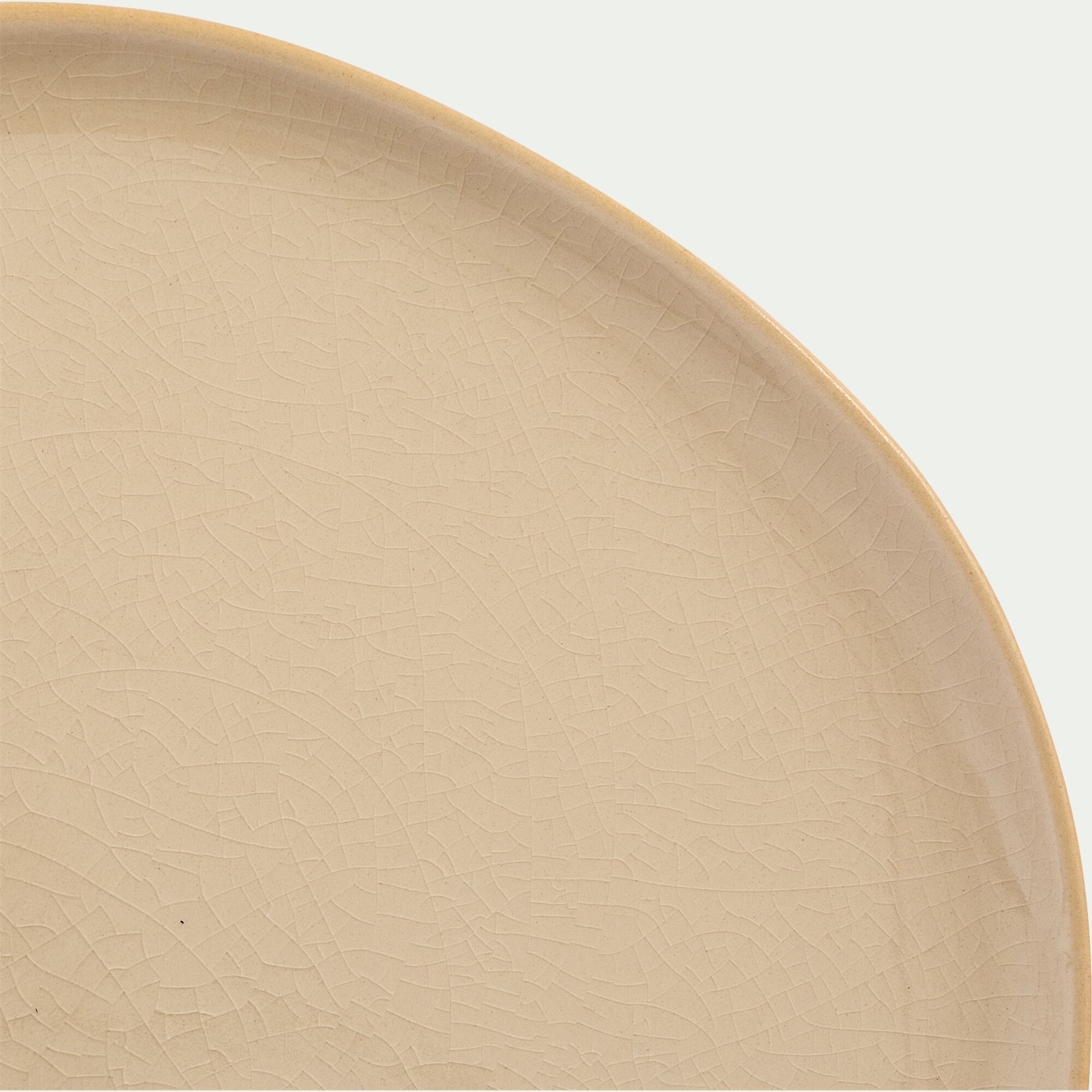 HOUM - Assiette plate à bord haut en grès D27cm - blanc ventoux