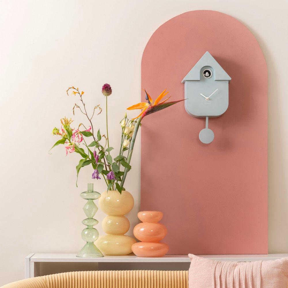 MODERN CUCKOO - Horloge à pendule bleu pastel