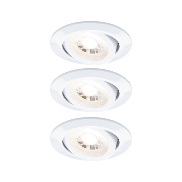 LED-Einbauleuchte, 3er-Set, Ø 8,4 cm, dimmbar, weiß matt