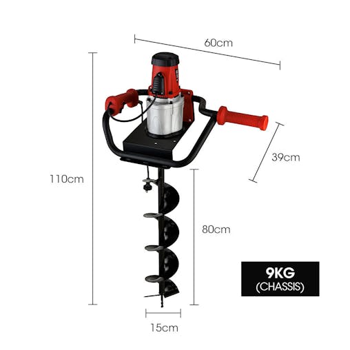 NNEMB 1500W Electric Post Hole Auger Digger