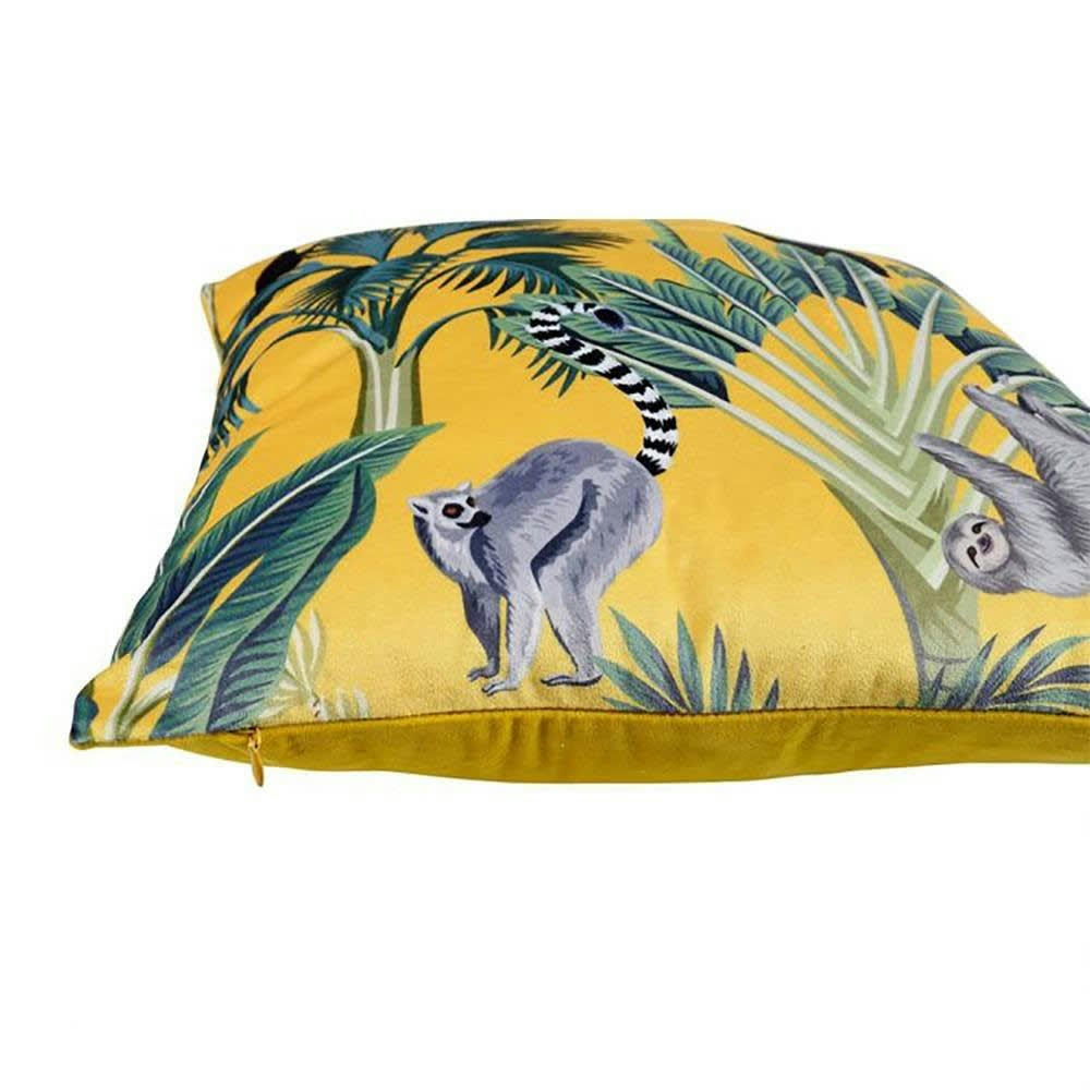 JUNGLE - Housse de coussin effet velours 40x40cm