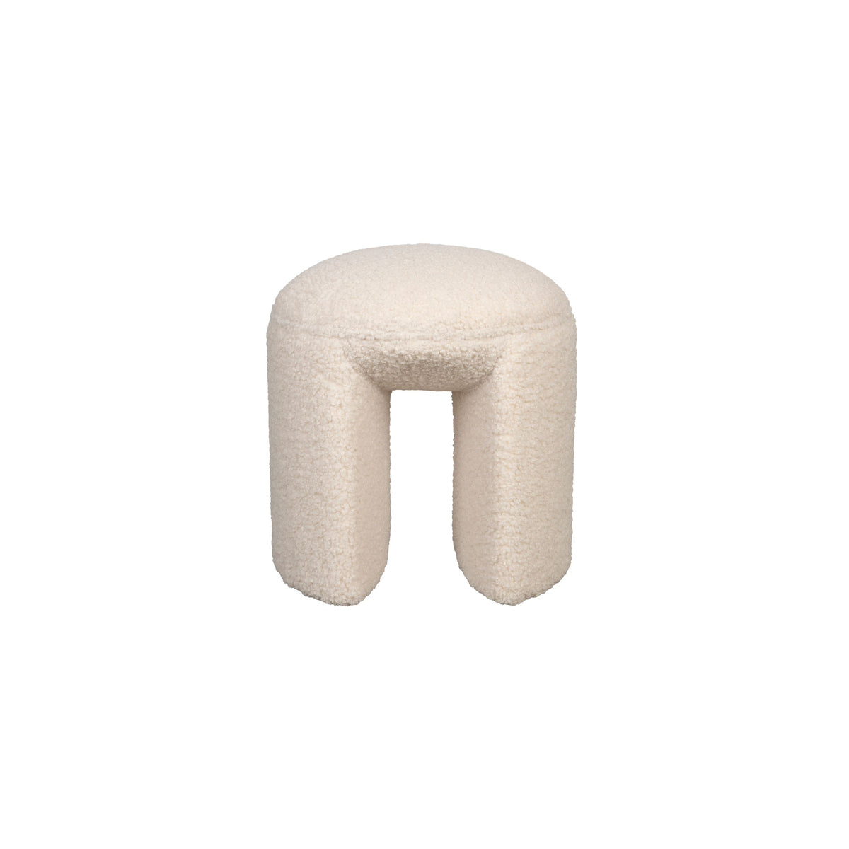 Housecraft Living Noxx Kruk/ Poef Teddy stof Wit