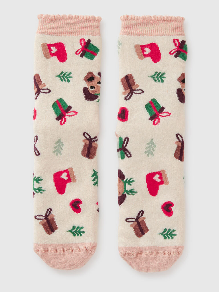 Christmas white non-slip socks