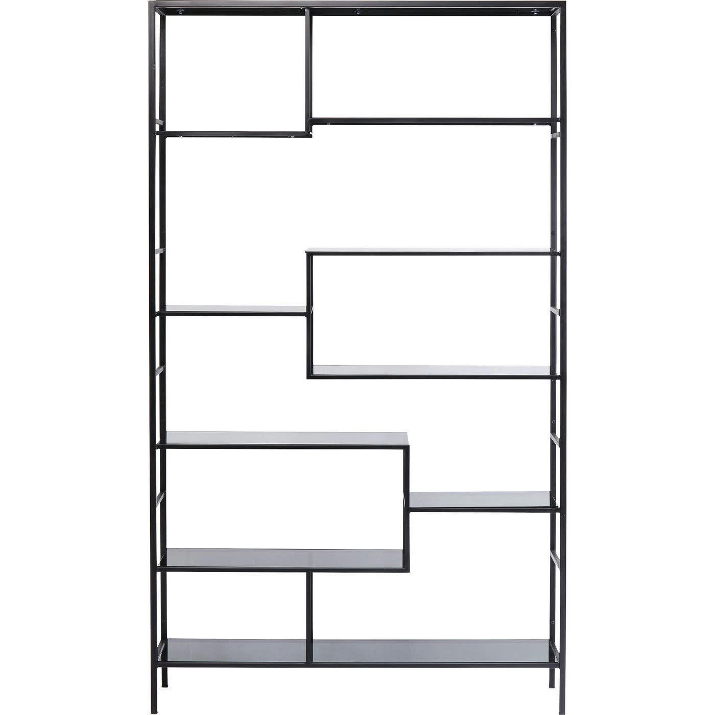 LOFT - Etagère 195x115 en acier noir et verre teint