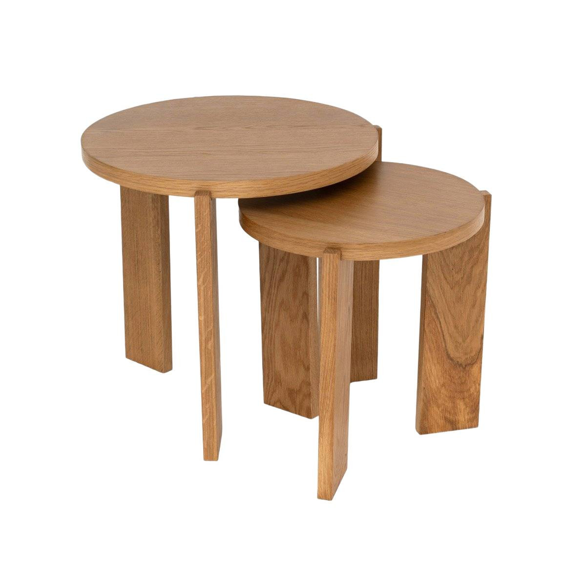 Zestaw stolików kawowych TABULA w okleinie dębowej50/40x50 cm HOMLA