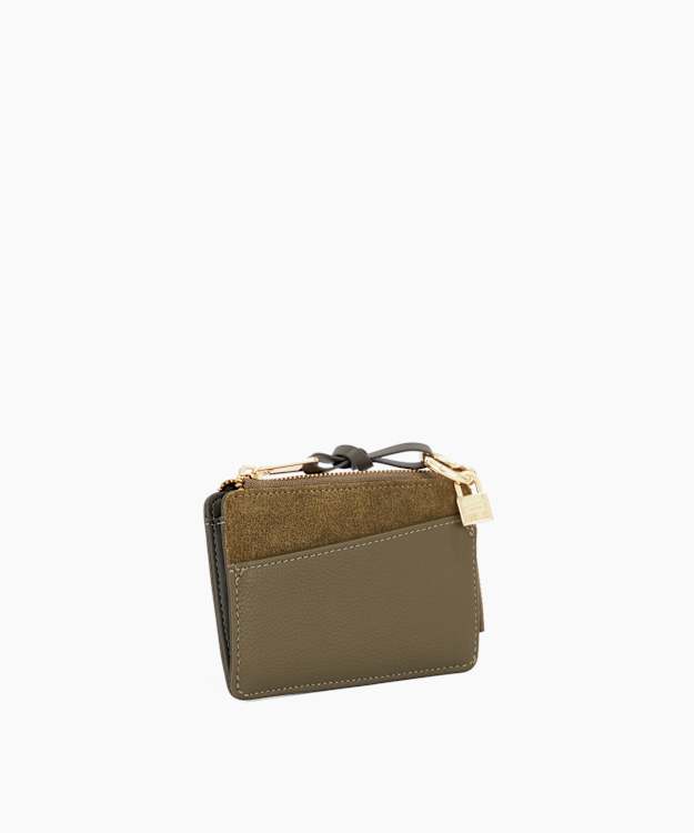 Kinder Khaki - Leather Zip-Around Wallet