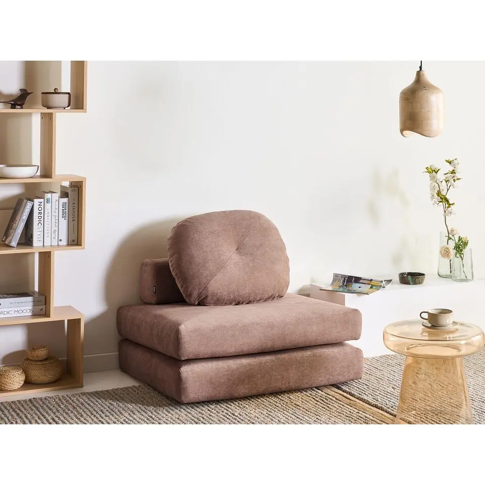 OLDEN - Slaapbank - Bruin - Stof