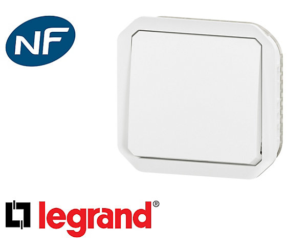 Interrupteur va-et-vient Legrand Plexo™ blanc composable