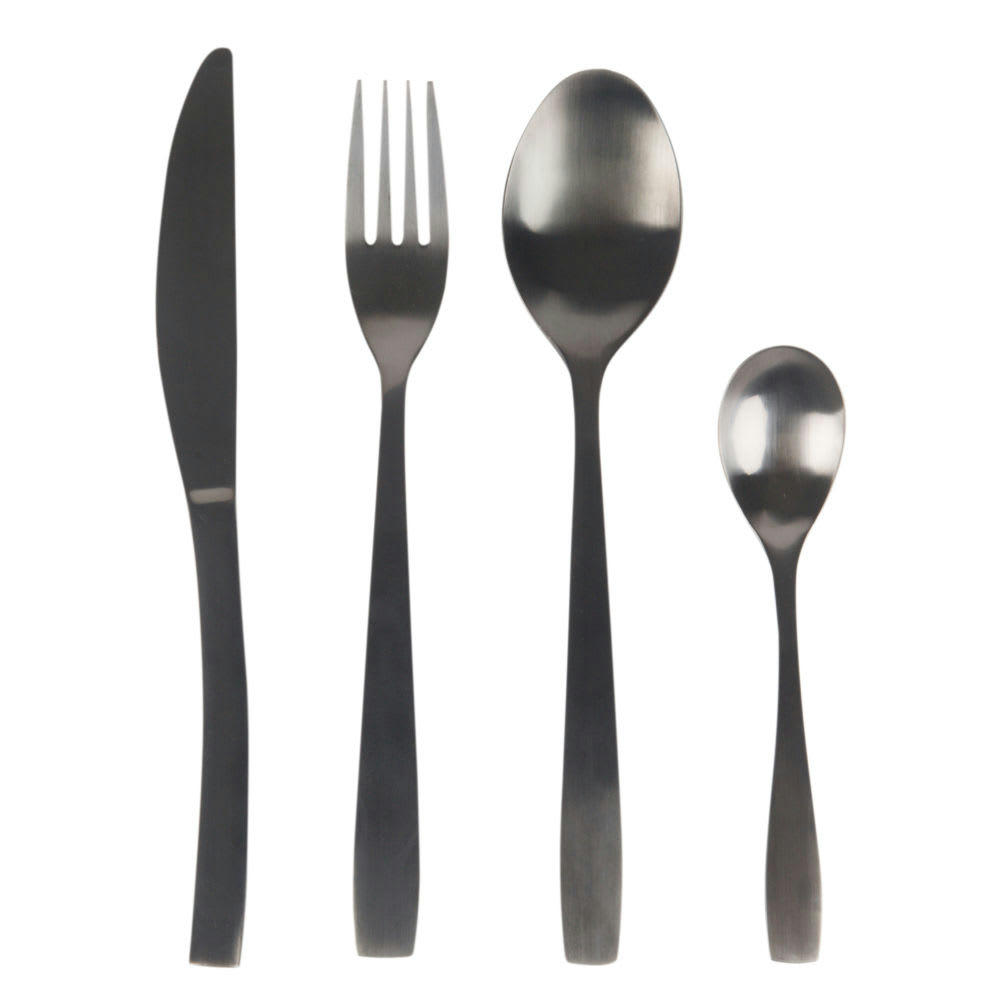 FUSAIN - Coffret 24 couverts en inox noir