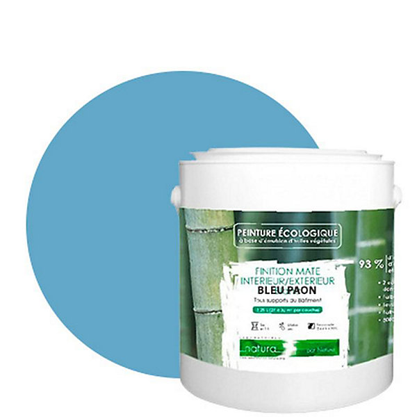 Bleu Paon Peinture interieur exterieur aspect mat Natura - Bleu Paon - 2.5L