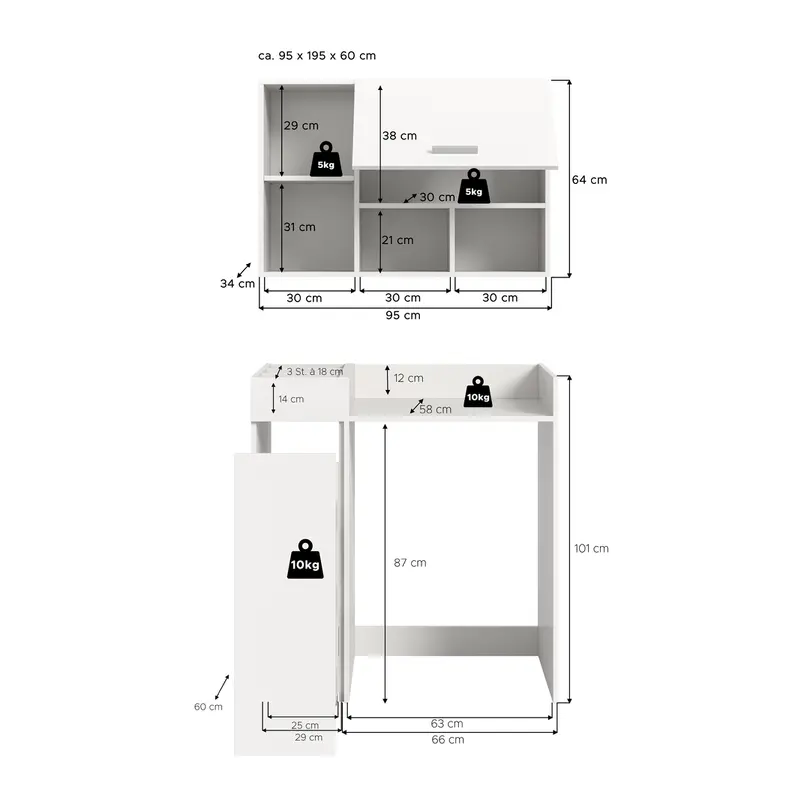 Waschmaschinenschrank 3-teilig Free