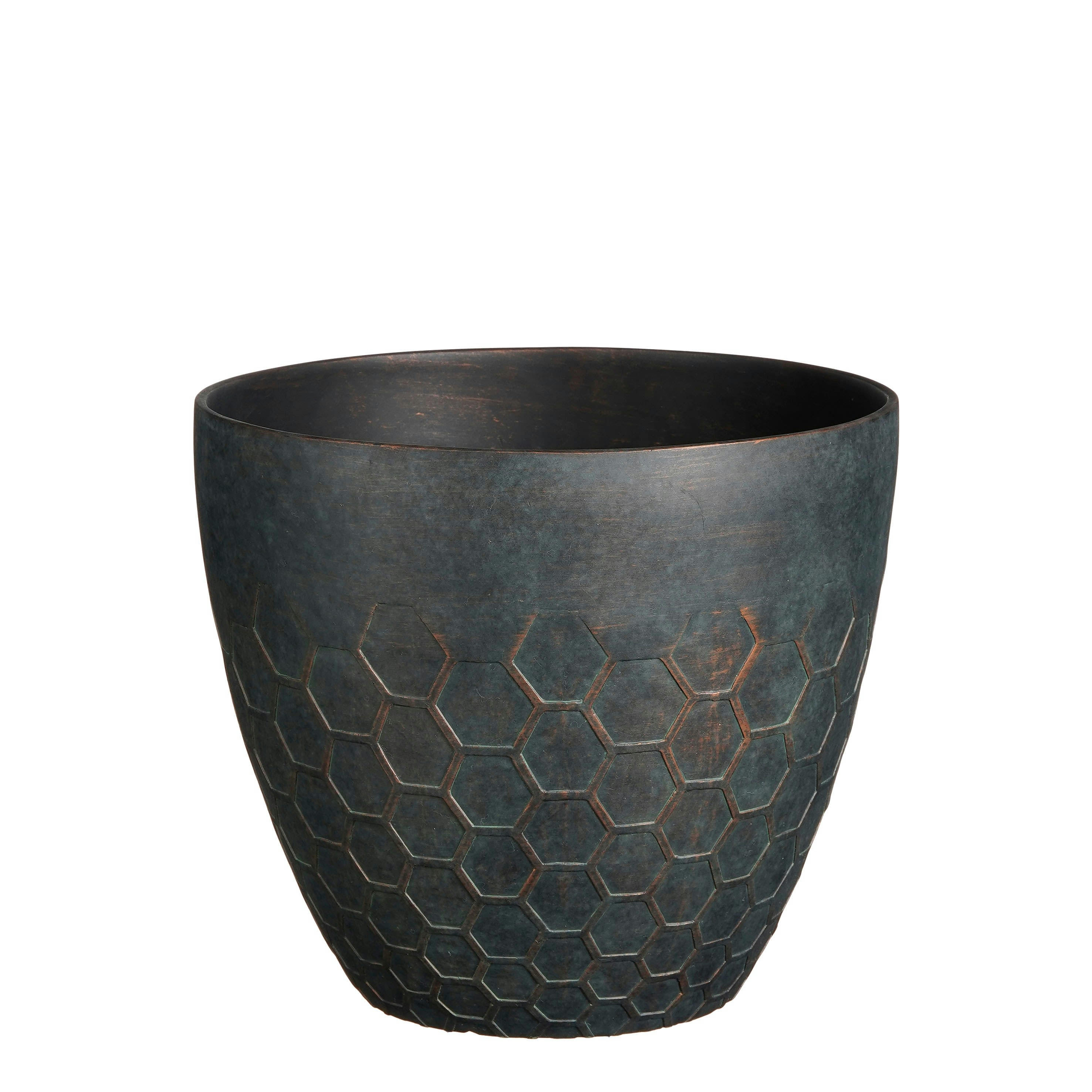 BRAVO - Cache-pot en plastique ruche verte D38