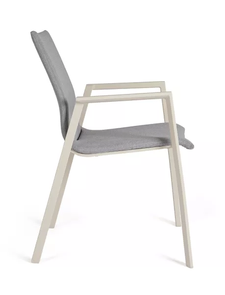 Bolzano Orte Krzesło ogrodowe 55,5x60 kremowy aluminiowe