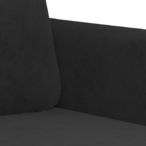 NNEVL 2 Piece Sofa Set with Pillows Black Velvet