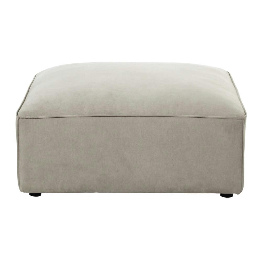 Malo - Pouf pour canapé modulable en tissu beige