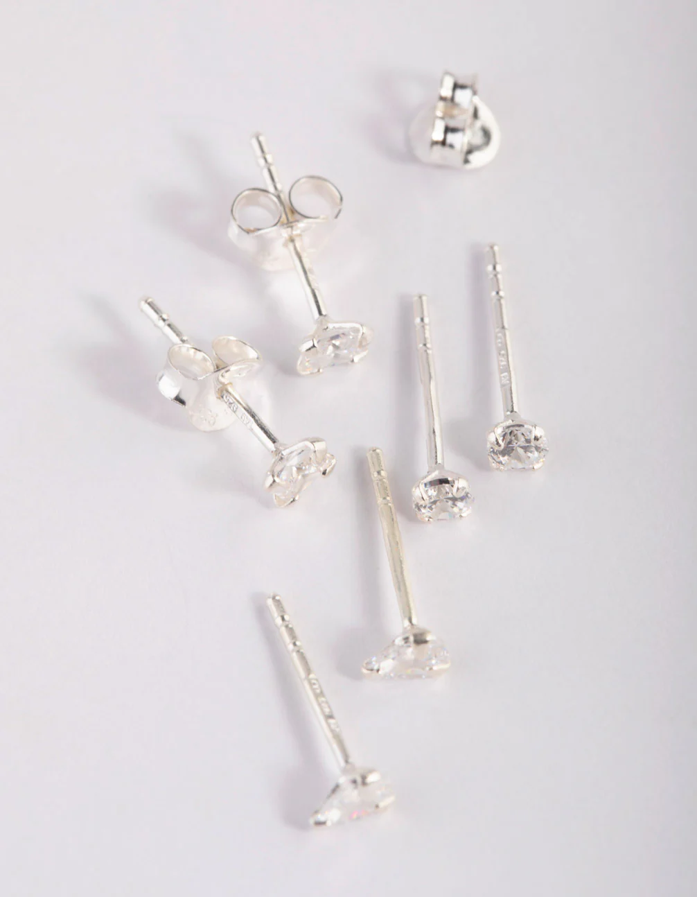 Sterling Silver Cubic Zirconia Stud Earring Pack