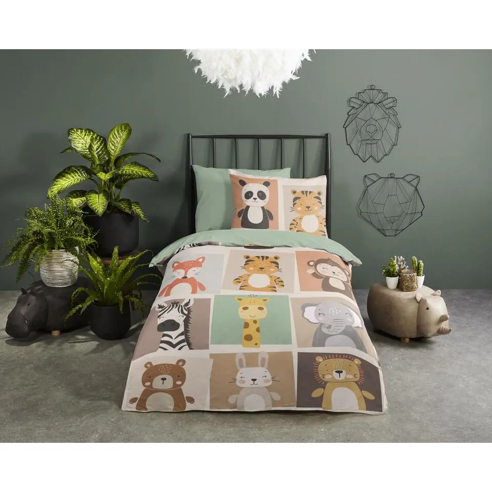 Pure dekbedovertrek dieren - 1 persoons 140x200/220 cm - Multi - Microvezel