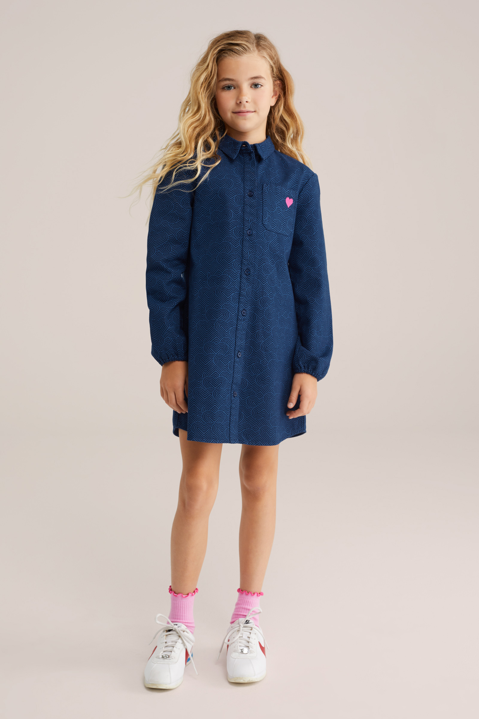 Meisjes jurk van katoen met print