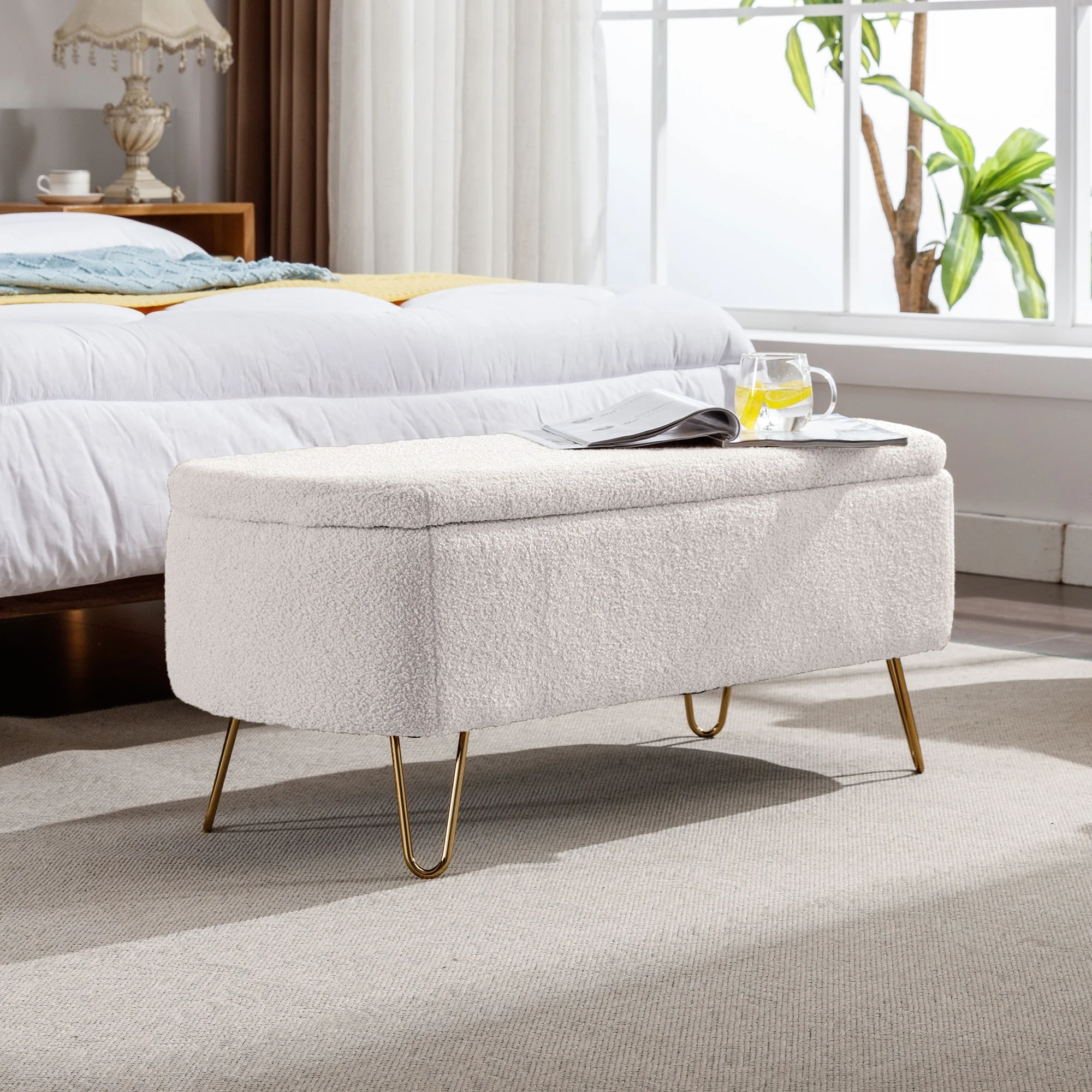 Storage Ottoman Bench for End of Bed