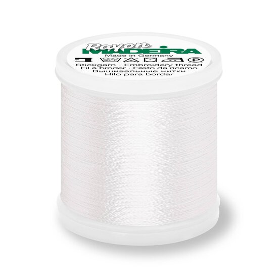 Madeira Bright White Rayon 40 Thread 200m (1001)