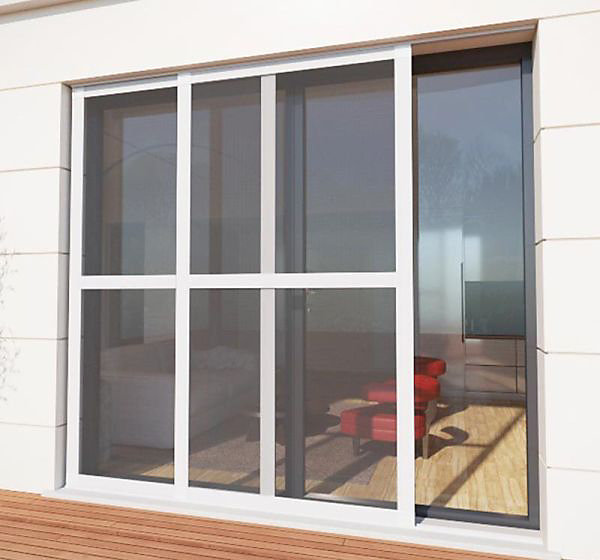 Moustiquaire coulissante pour porte fenêtreALU - L240 x H240cm - Blanc