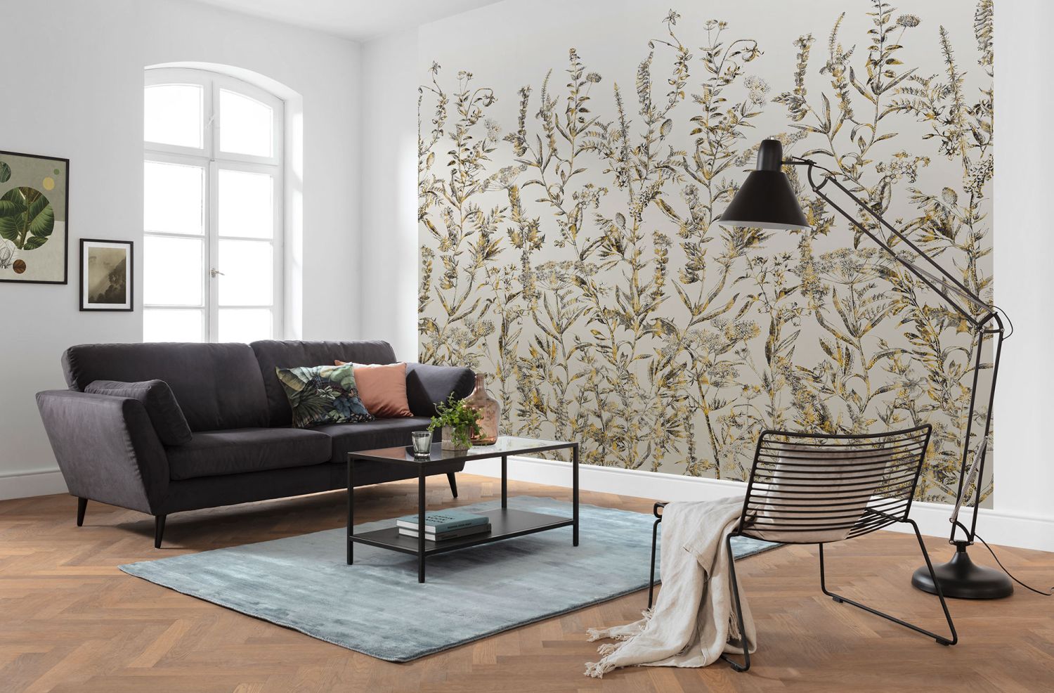 Komar fotobehang bloemen grijs - 300 x 250 cm - 611199