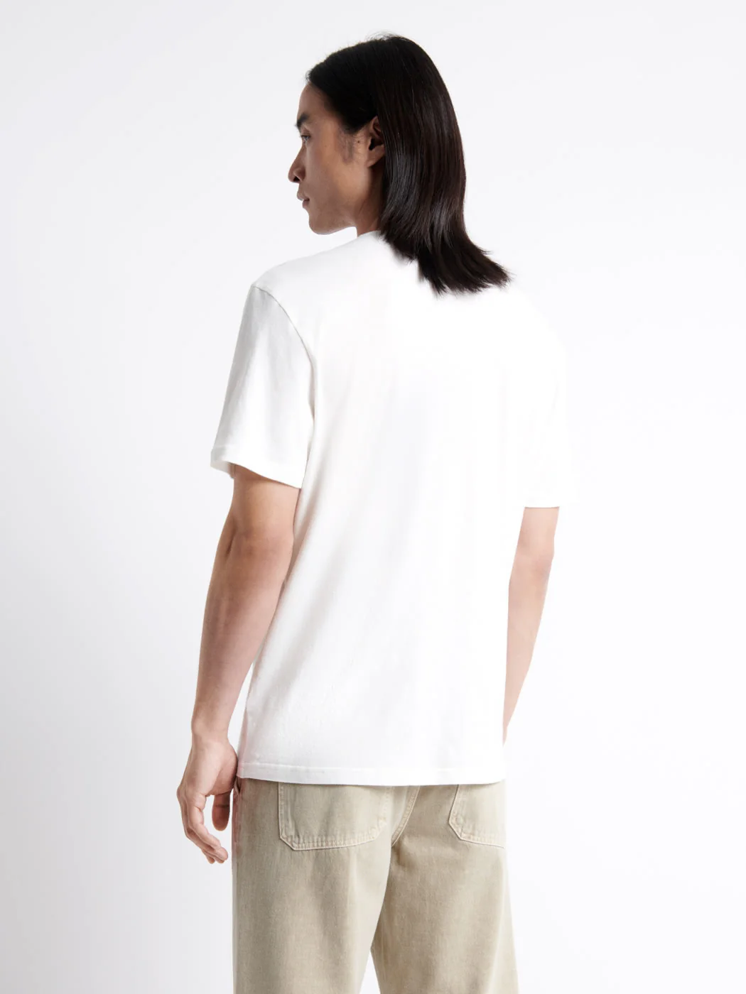 T-shirt col tunisien en coton lin