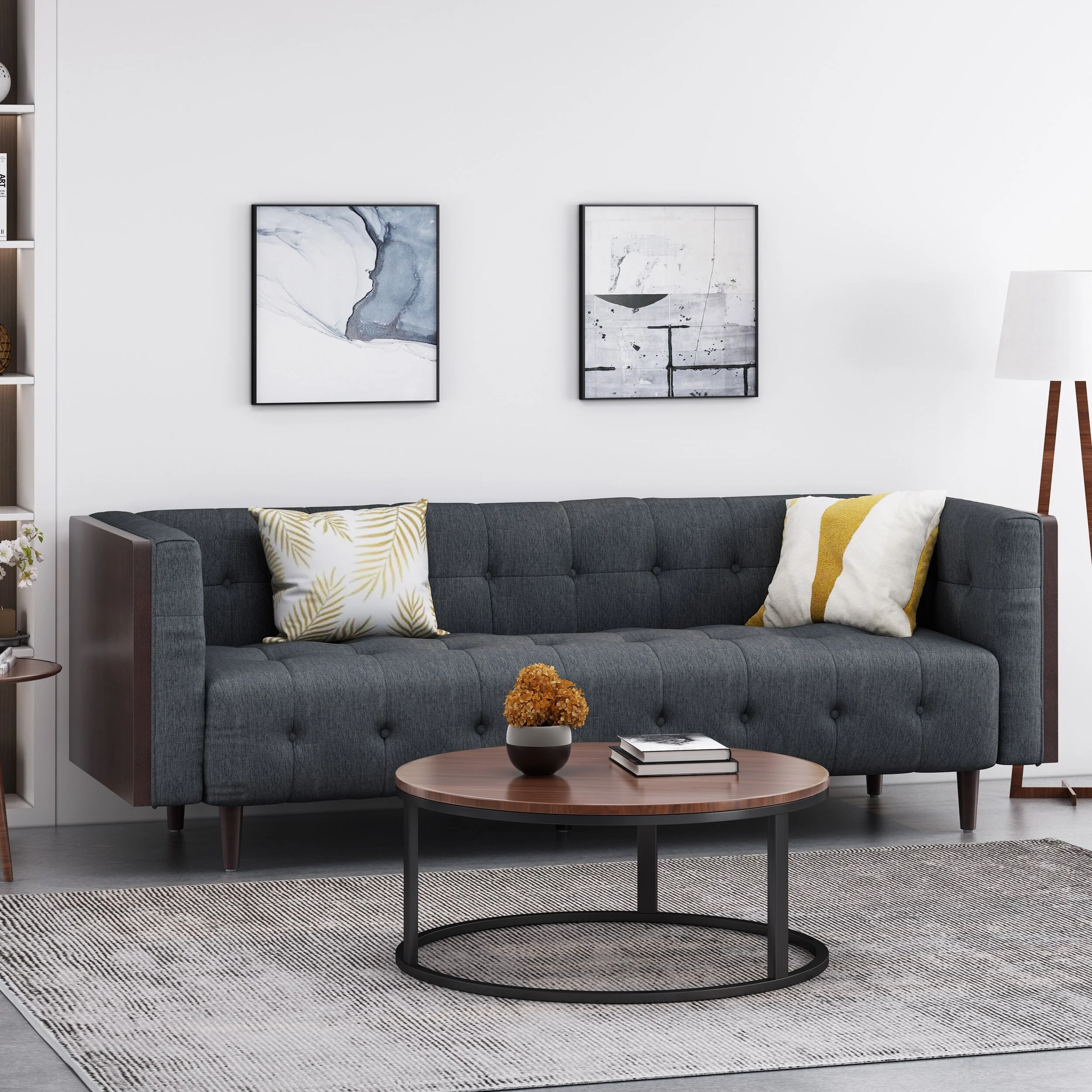 Christopher Knight Home - McLarnan Contemporary Tufted 3-seat Sofa - 89.75 L x 31.50 W x 30.25 H