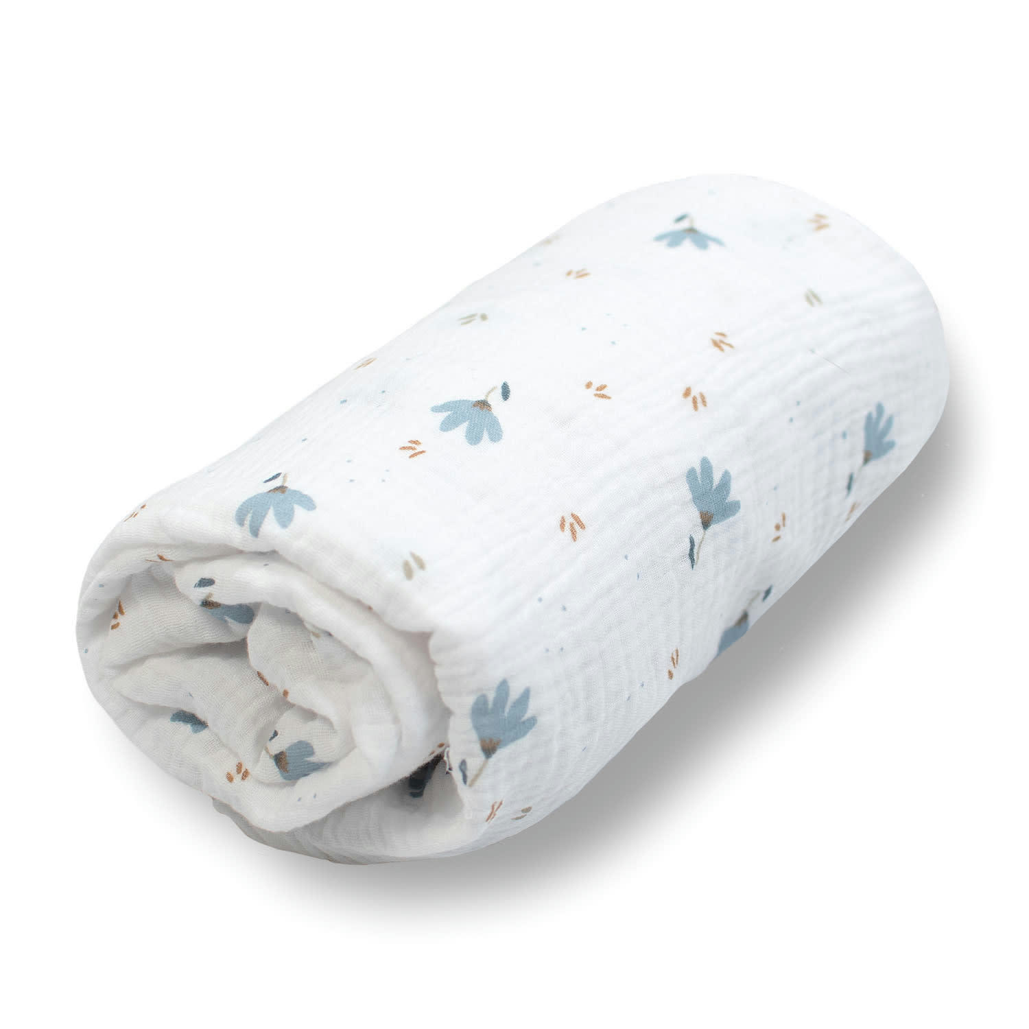BLEUET - Drap-housse en gaze de coton  90x190