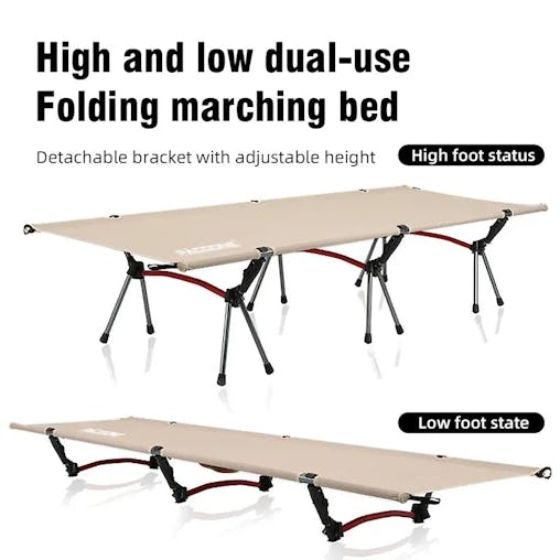 NNEOBA Portable Folding Camping Cot Outdoor Bed Khaki