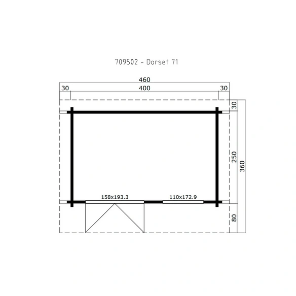 Gartenhaus »Dorset«, BxHxT: 460 x 238,95 x 360 cm (Außenmaß inkl. Dachüberstand), carbongrau
