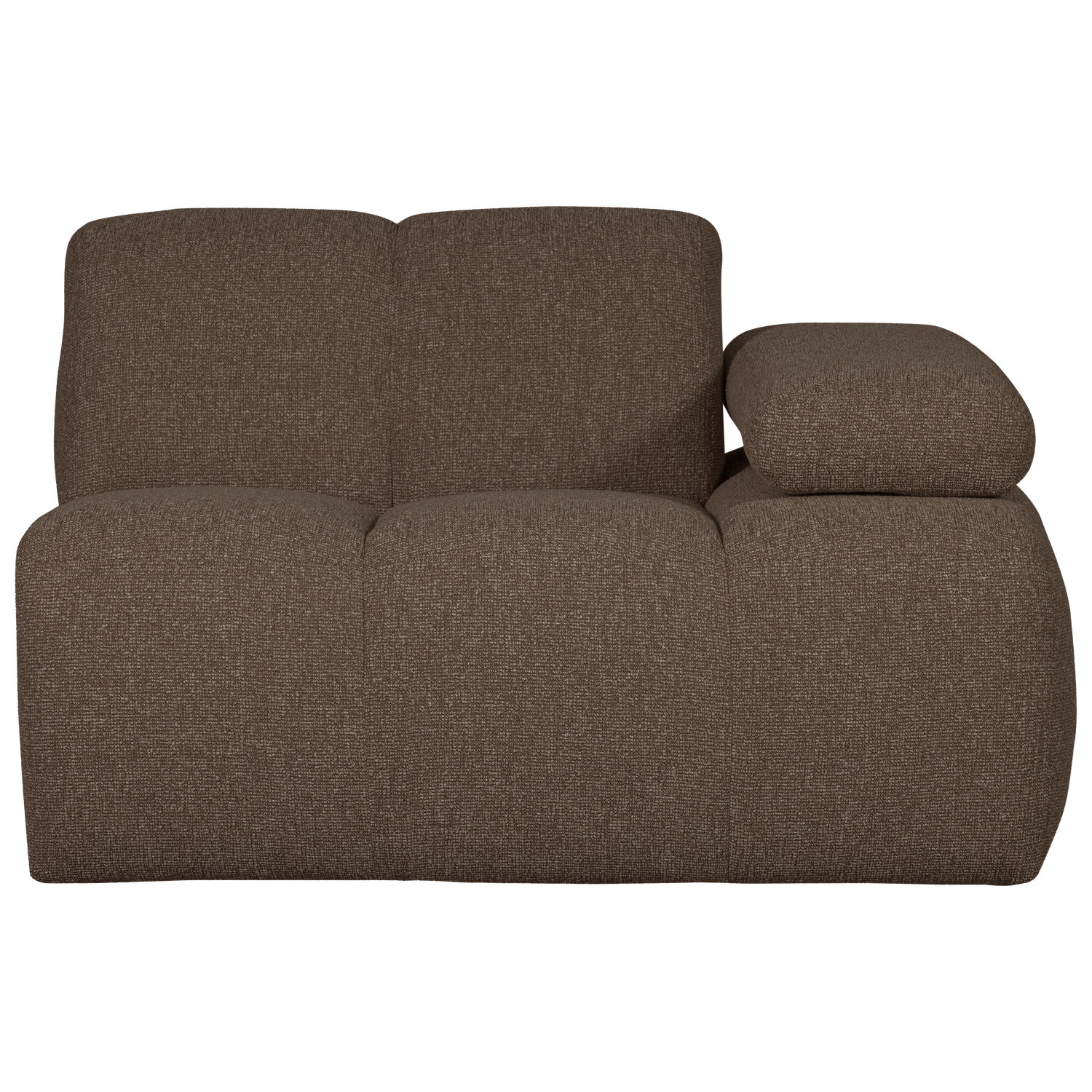 WOOOD 1-zits bank met arm rechts Mojo - Bouclé - Bruin - 74x120x97