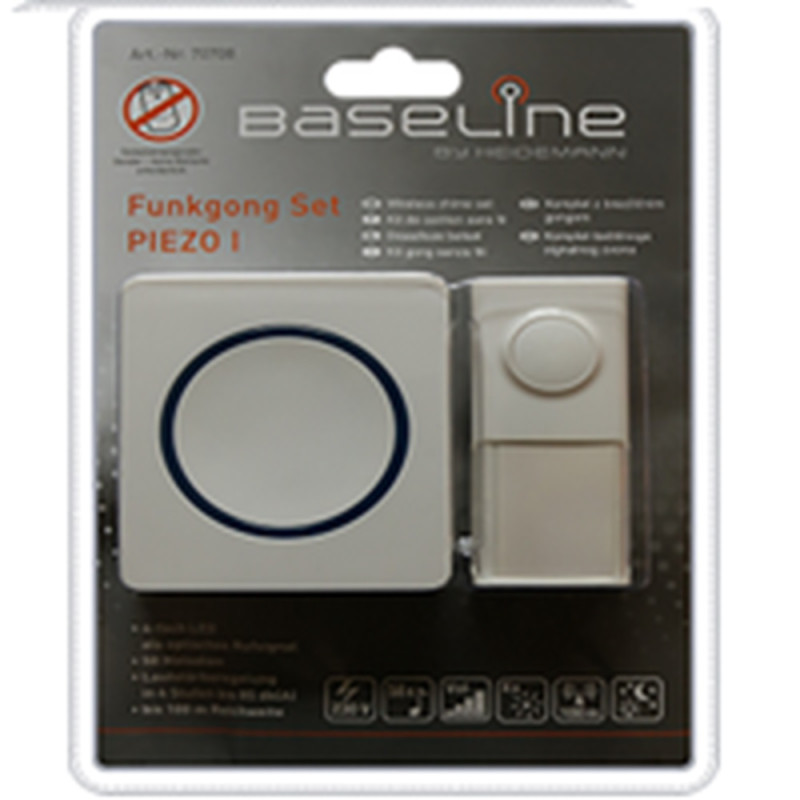 Carillon sans fil sur secteur Piezo I 100 m blanc HEIDEMANN