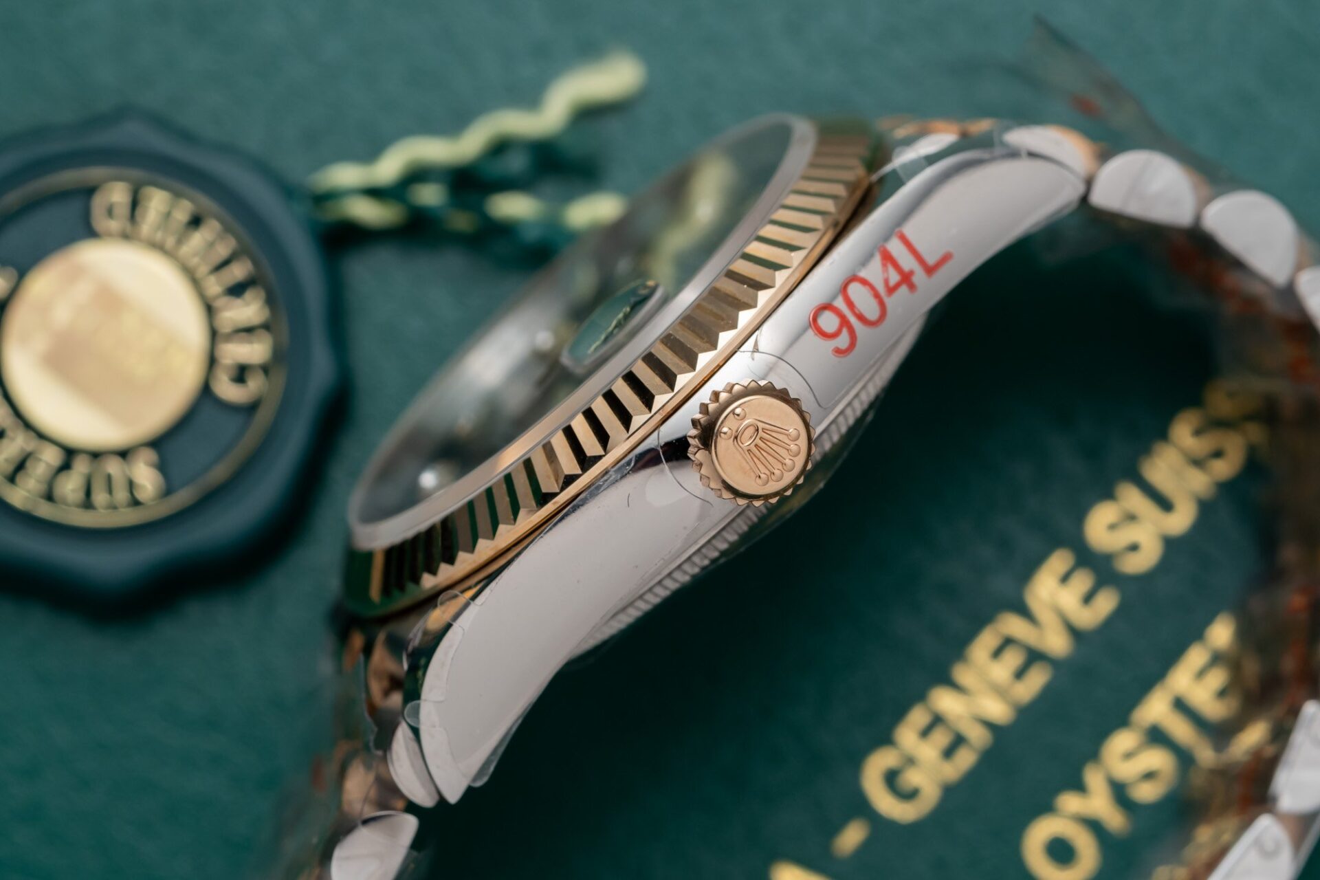 Rolex Datejust SS/RG Plated Black Dial CZ Diamonds 36mm Jub Super Clone