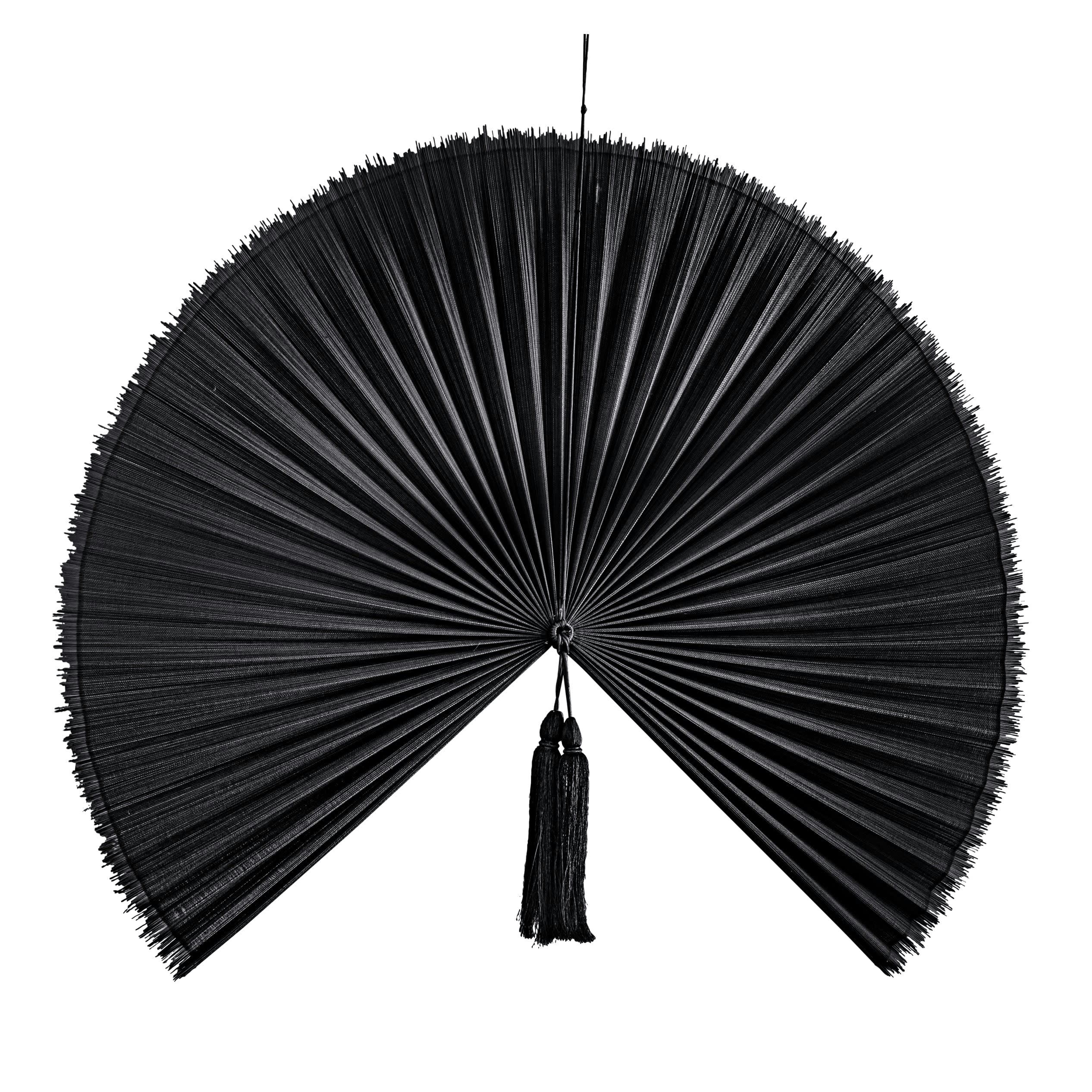 FAN - Plaque décorative éventail en bois noir