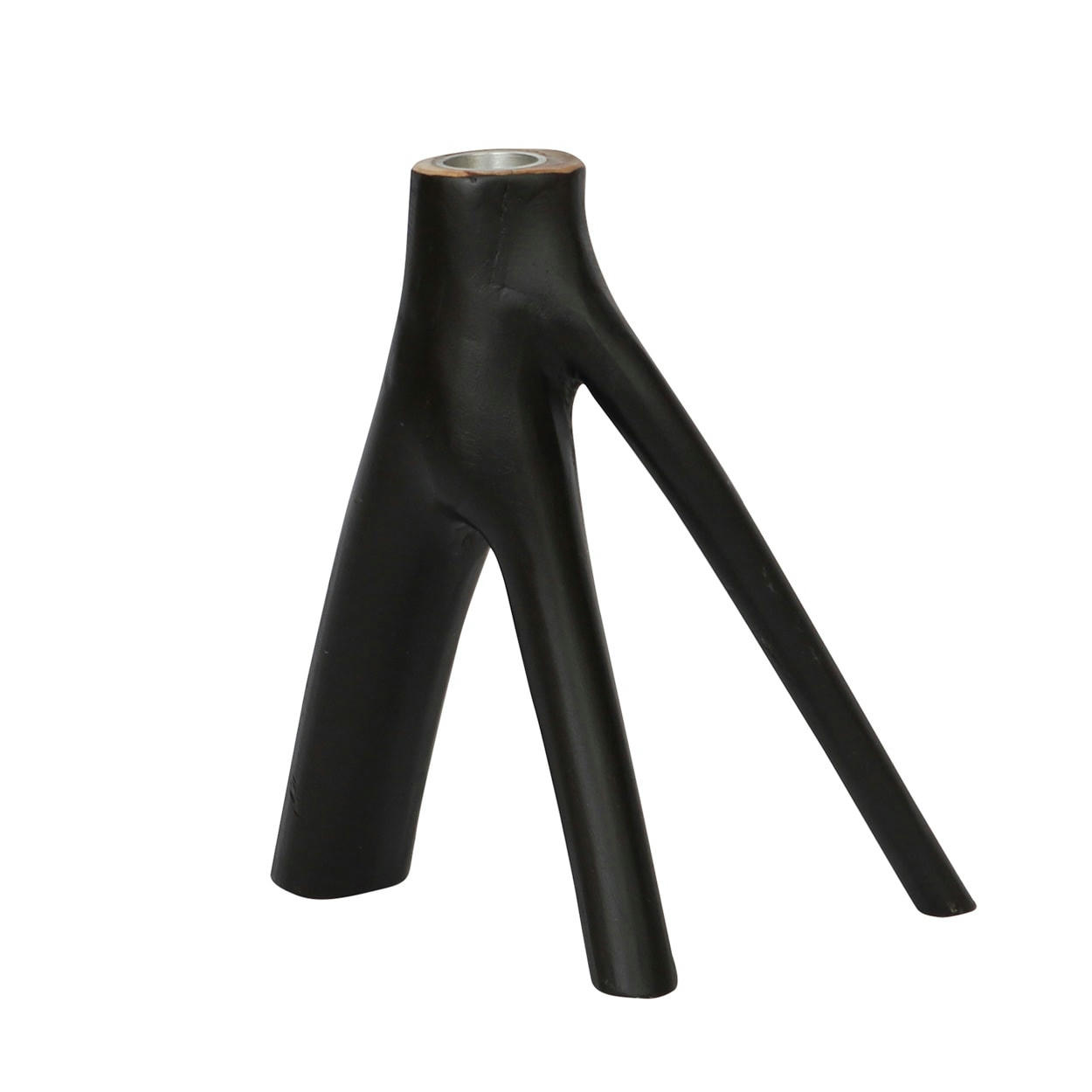 TRIPLE TWIG - Bougeoir en cotBougeoir en bois de teck noir et coquillage