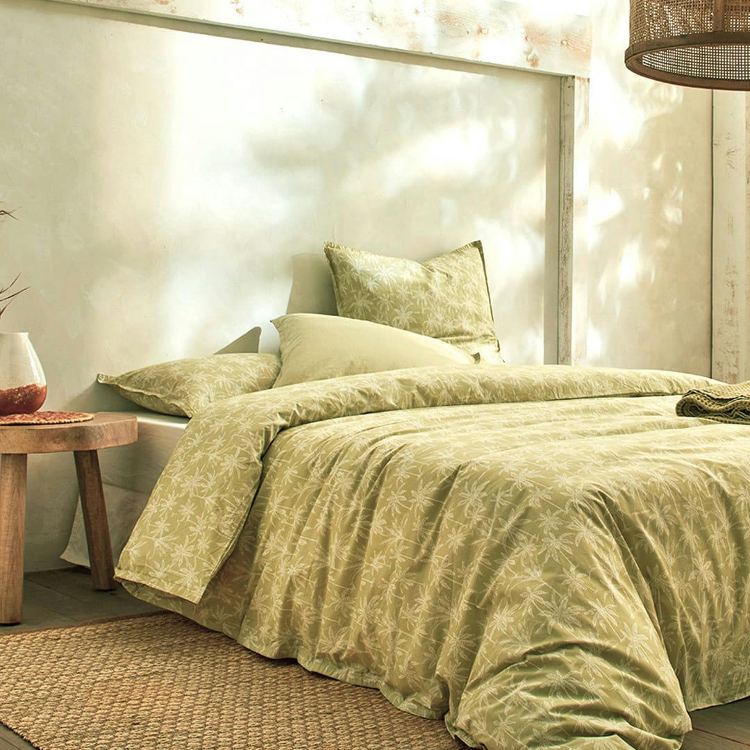 FN GOA - Housse de couette en percale de coton organic 200x200 cm jaune