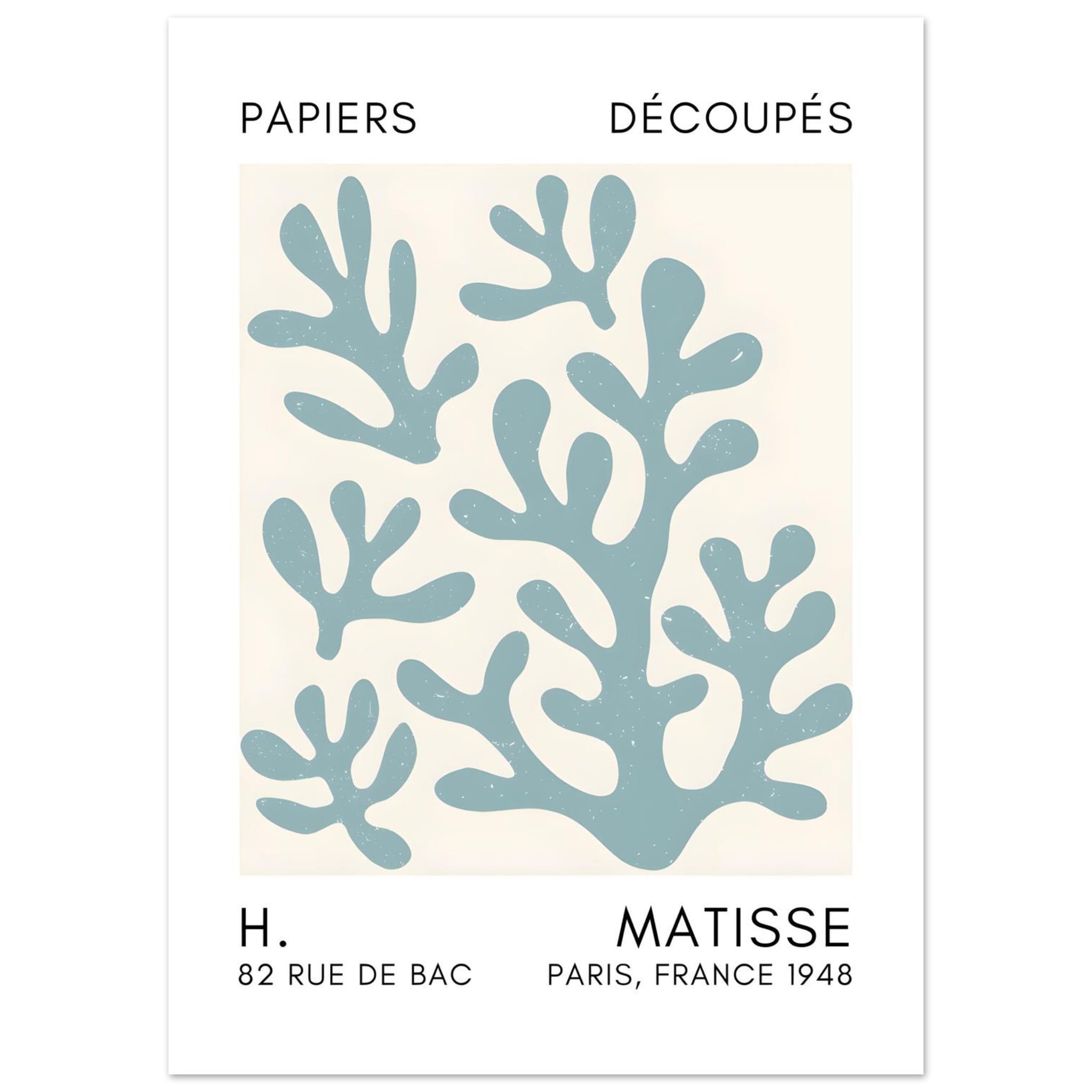 Artfulprints Poster Matisse – Coral shadows turquoise  - 50x70 cm - Turquoise