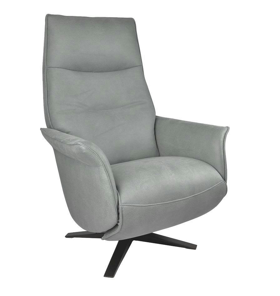 SATURNE - Fauteuil de Relaxation Manuel Design - Microfibre Gris