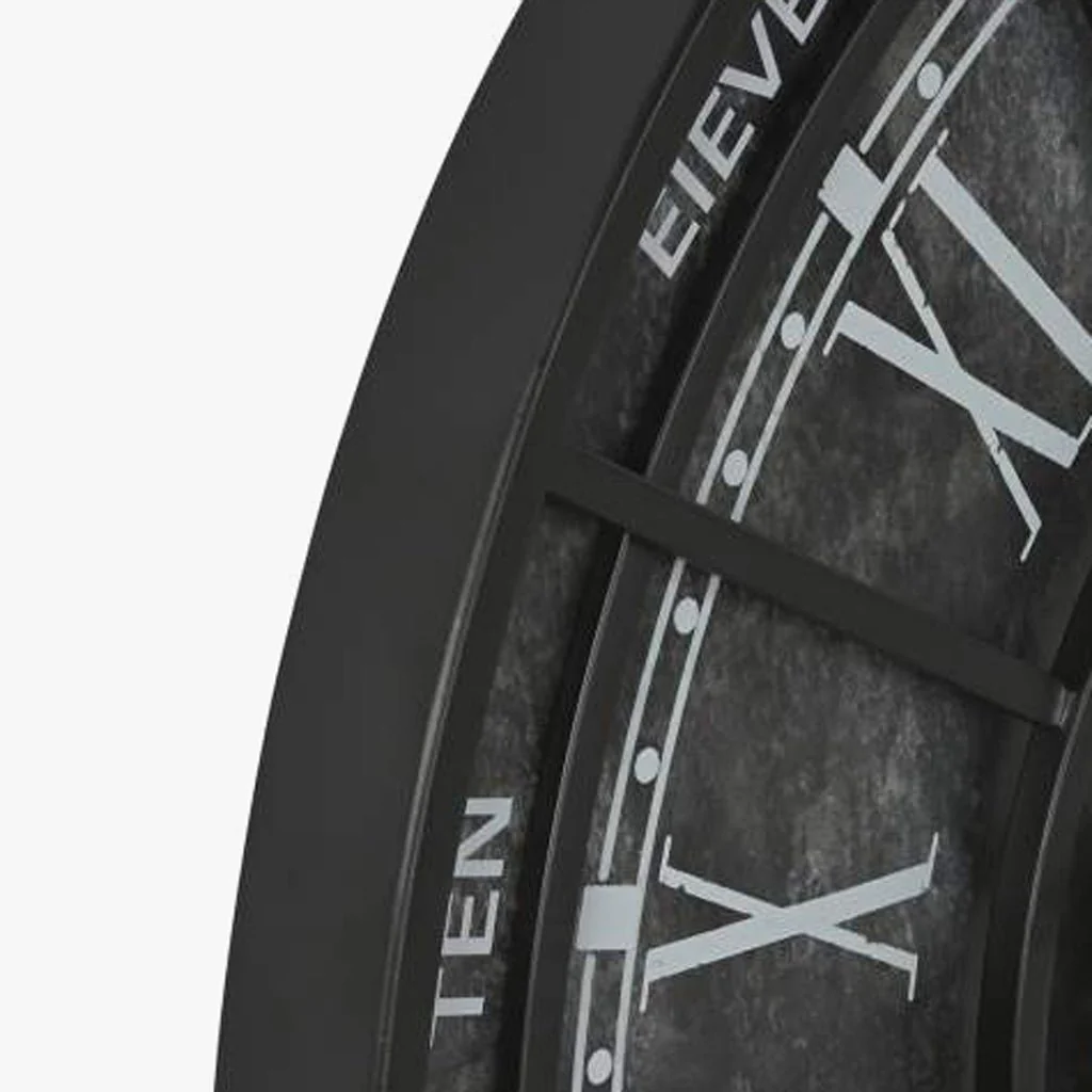 Relogio Preto Dourado 75x7x75