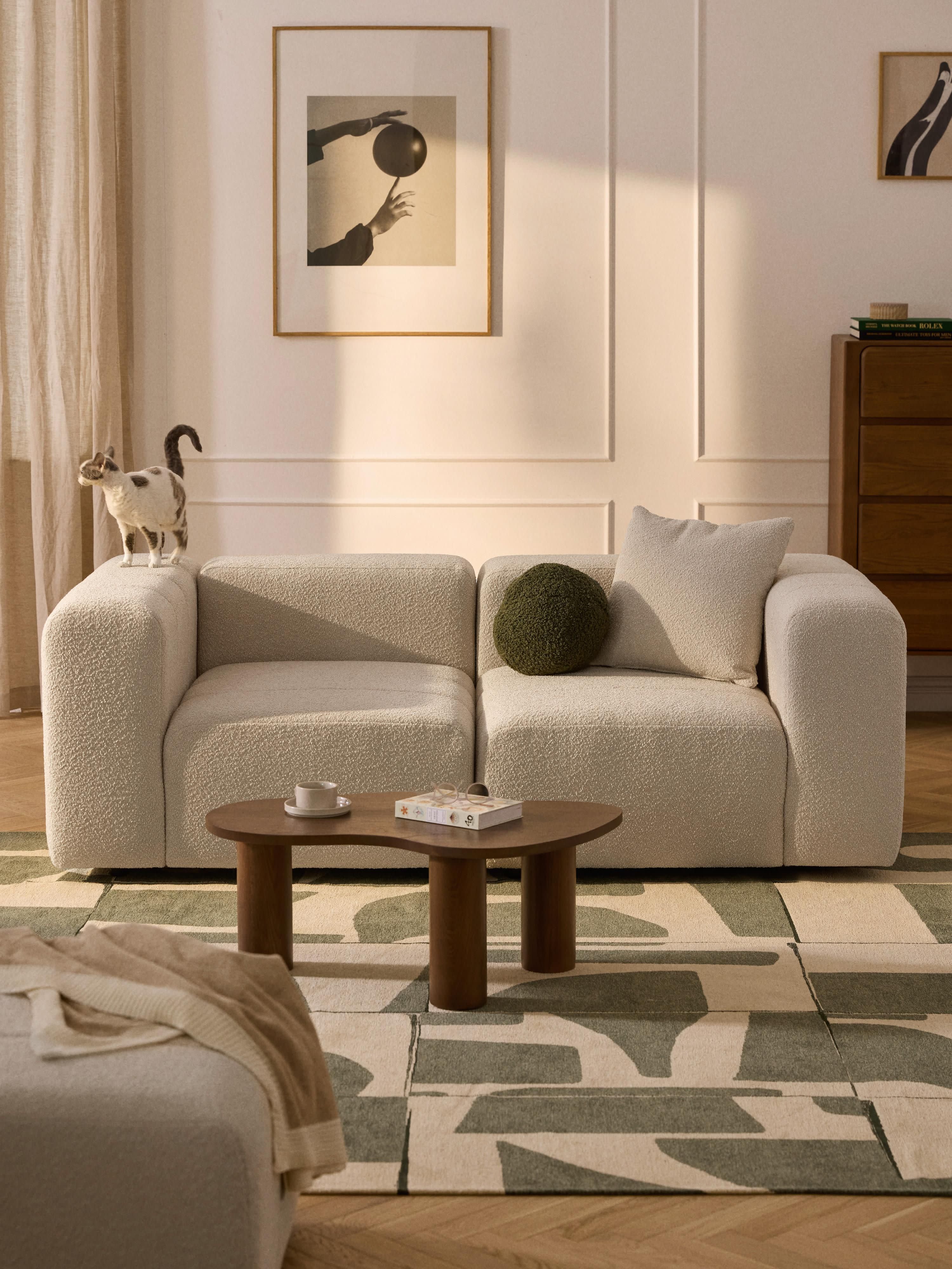 Modulares Bouclé-Sofa Lena (3-Sitzer)