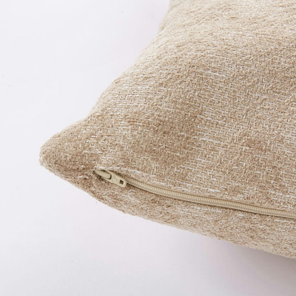 ISSOIRE - Coussin tissé jacquard beige 44x44